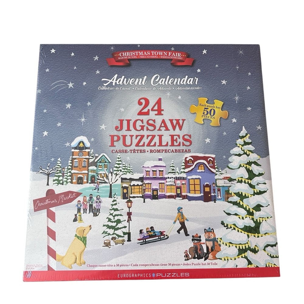 Christmas Town Fair 24 Jigsaw Puzzle Advent Calendar NEW